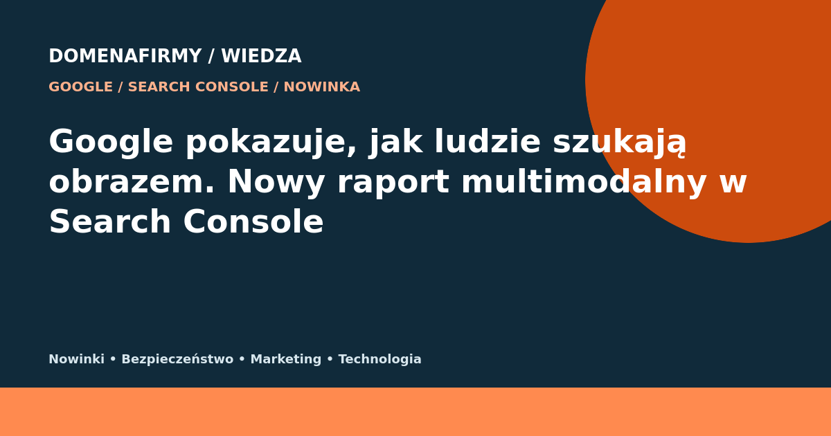 Google pokazuje, jak ludzie szukają obrazem. Nowy raport multimodalny w Search Console — Domenafirmy