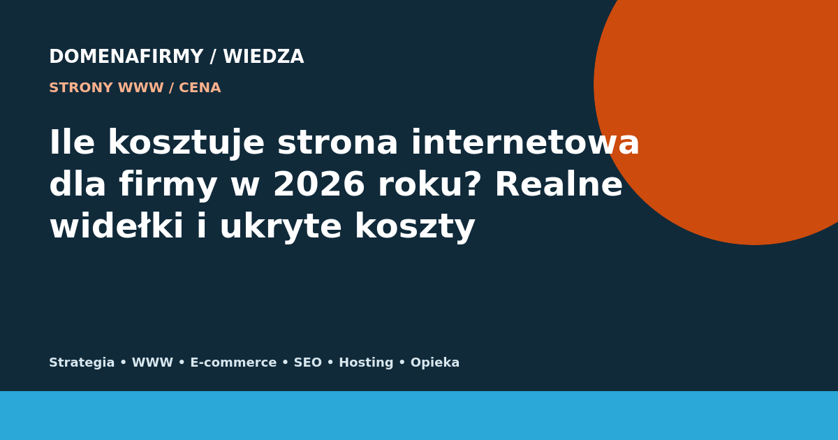 Ile kosztuje strona internetowa dla firmy w 2026 roku? Realne widełki i ukryte koszty — Domenafirmy